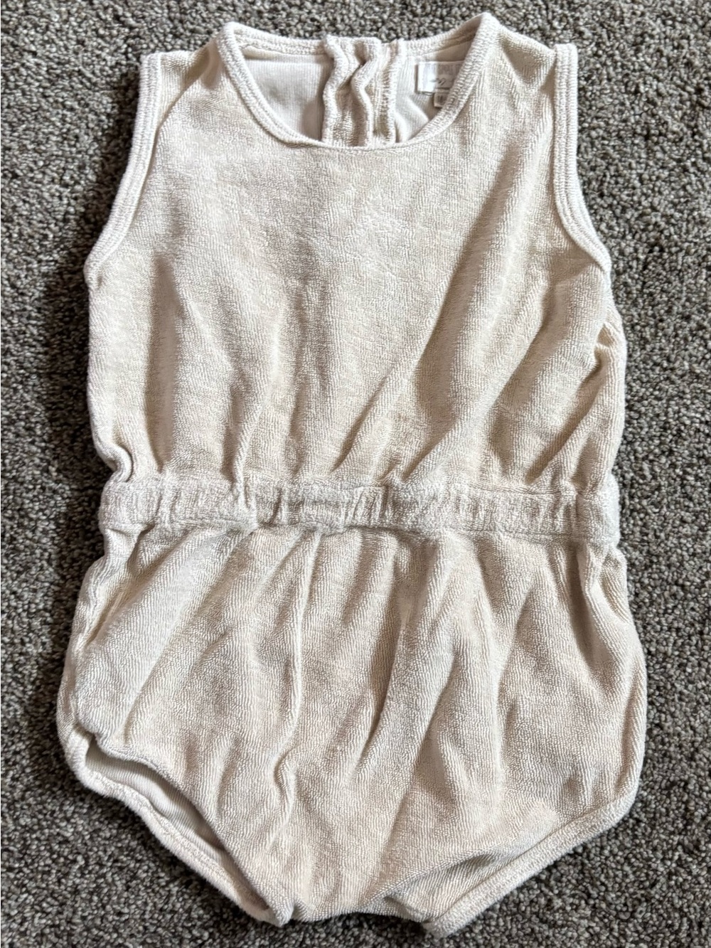 The Simple Folk Cream Terry Knit Baby Romper